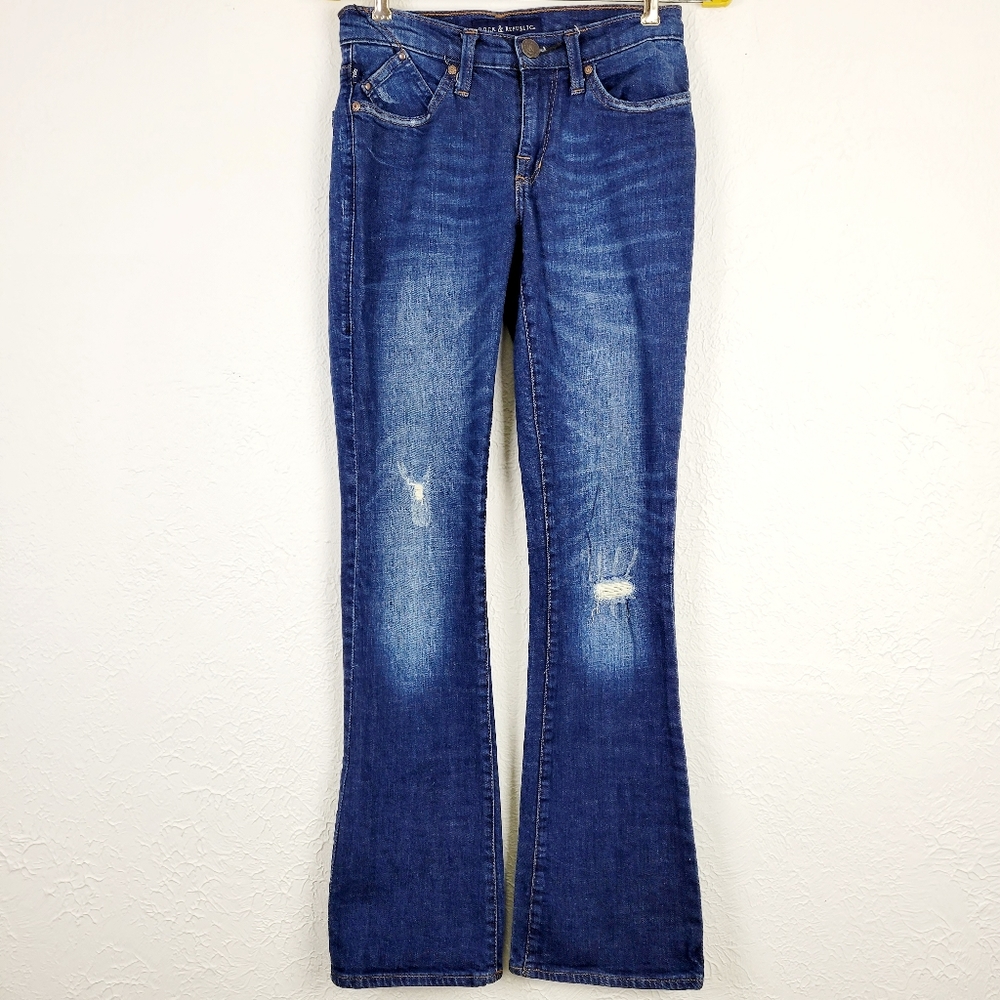 Rock & Republic Kasandra Bootcut Jeans Size 2M~Actual 26×31~Low Rise~Distressed